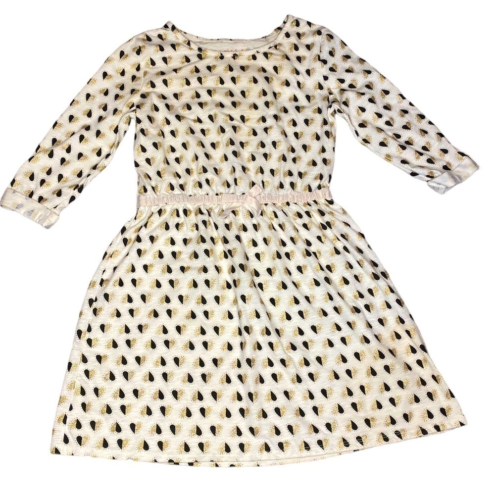 CAT & JACK GOLDEN SPARKLE HEART DRESS SIZE GIRLS XL (14-16)